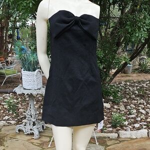 New W Tags CIDER black Polyester Strapless Bow Mini Dress Size Small
